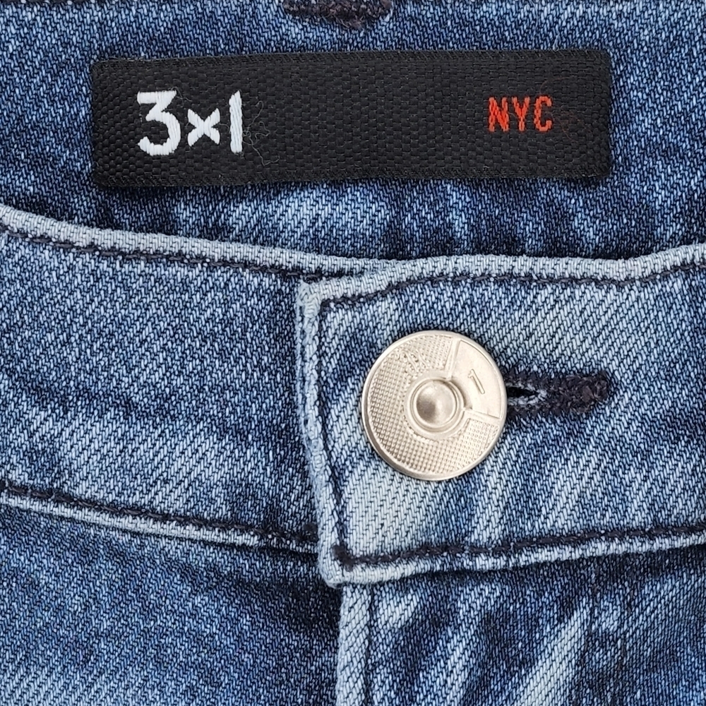 3x1 Women's W3 Shadow Blue Straight Authentic Crop Jean - 25 - Picture 4 of 7